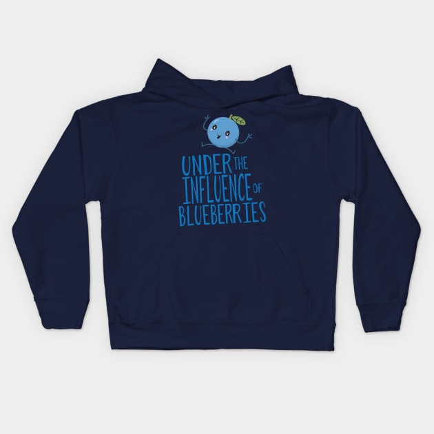Under the Influence of Blueberries Kids Hoodie by Jitterfly